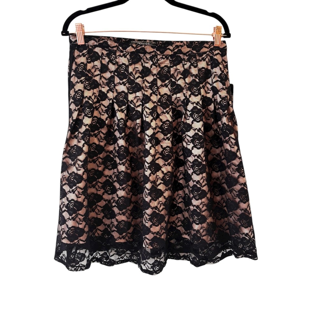 Vertigo Paris Floral Lace Skirt Size 10‎ Pleated Formal Office Feminine Party